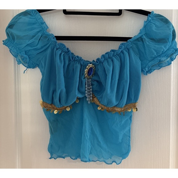 Leg Avenue 83857 Jasmine Arabian Beauty Turquoise 3 Piece Costume Cosplay Sz M - Picture 6 of 8